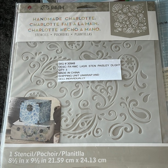 NWT Americana Decor Stencil Set - Paisley Design - Picture 3 of 4